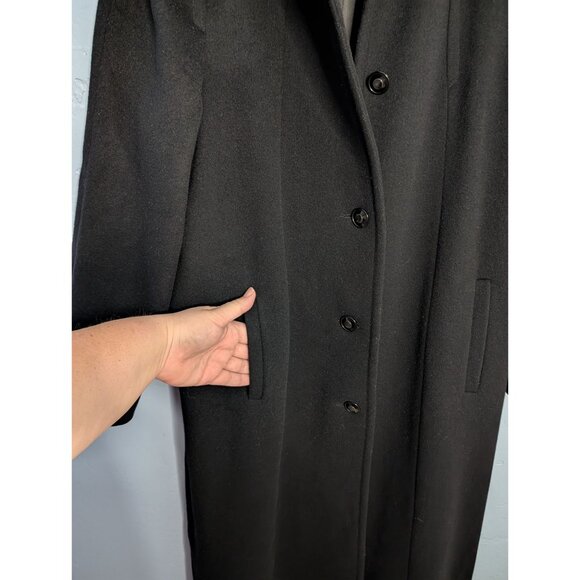 Pendleton Womens Wool Overcoat Size 12 Black Long Button-Up Winter lined - Picture 4 of 16